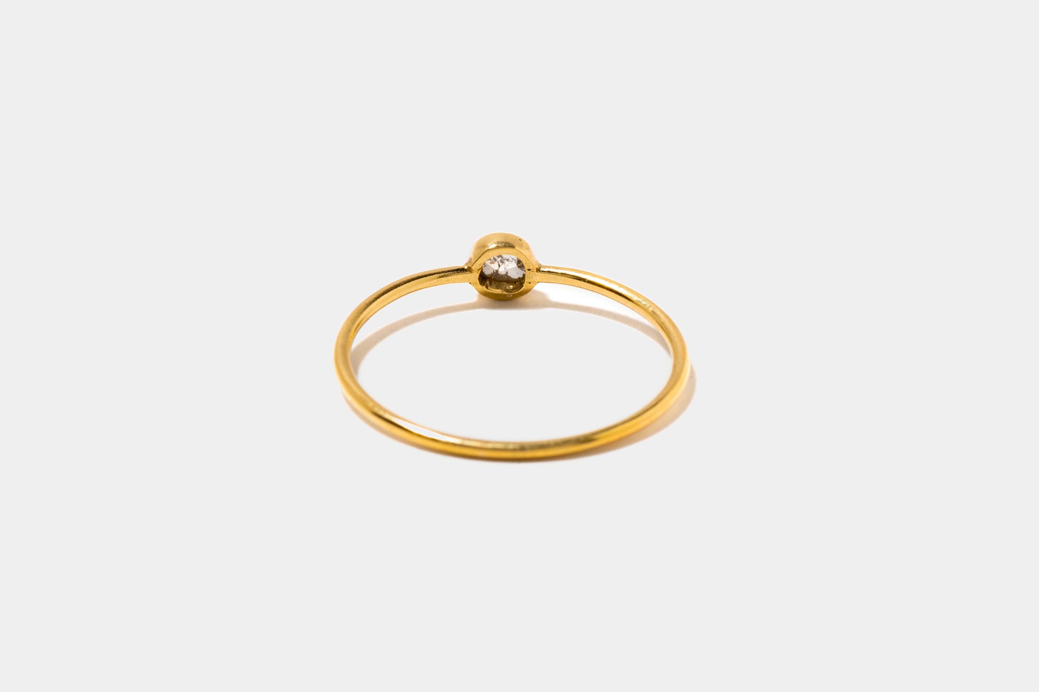 Rose Cut Diamond Gold Vermeil Ring