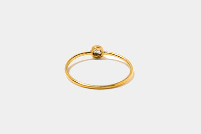 Rose Cut Diamond Gold Vermeil Ring