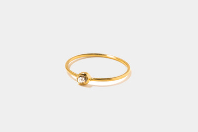 Rose Cut Diamond Gold Vermeil Ring
