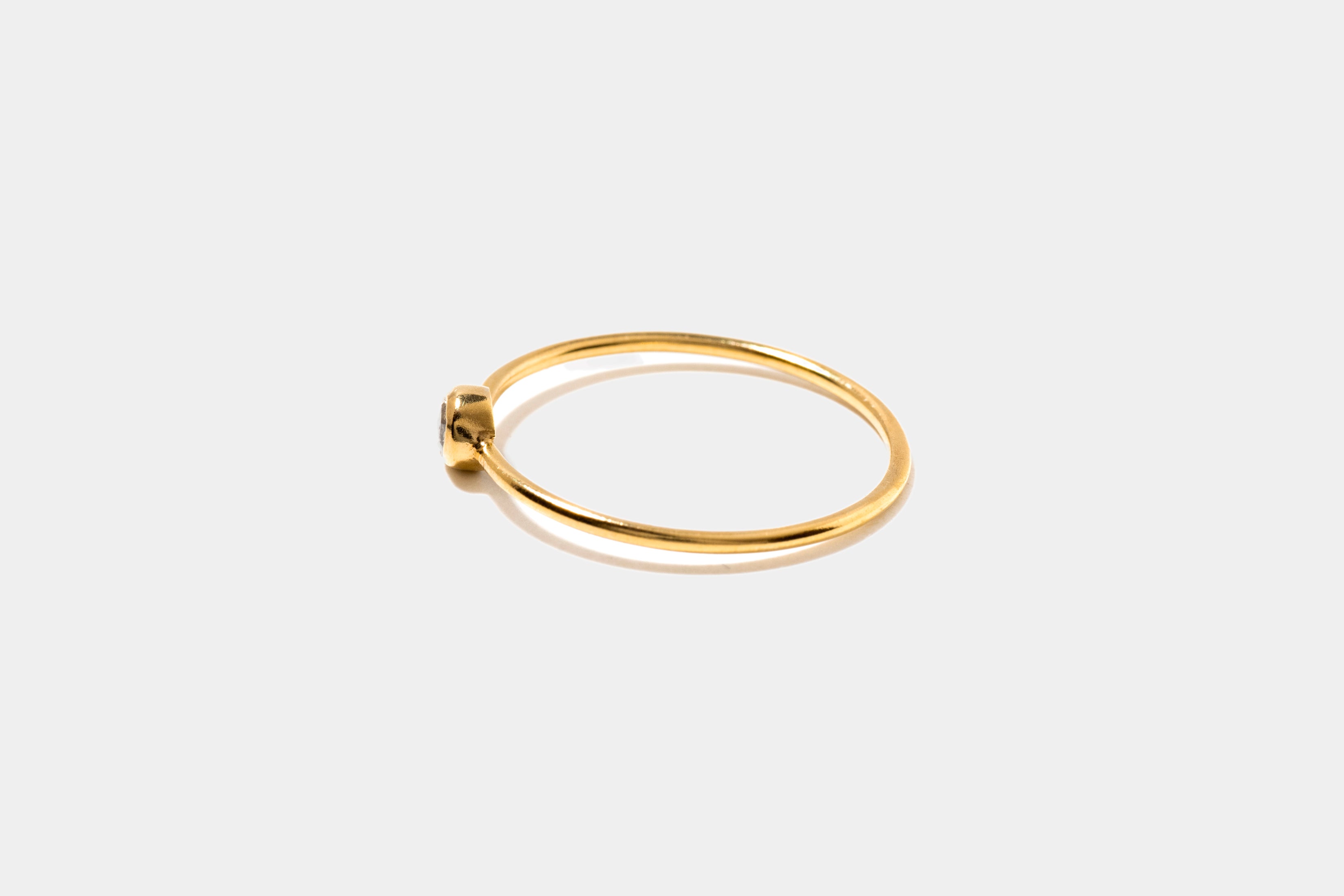 Rose Cut Diamond Gold Vermeil Ring