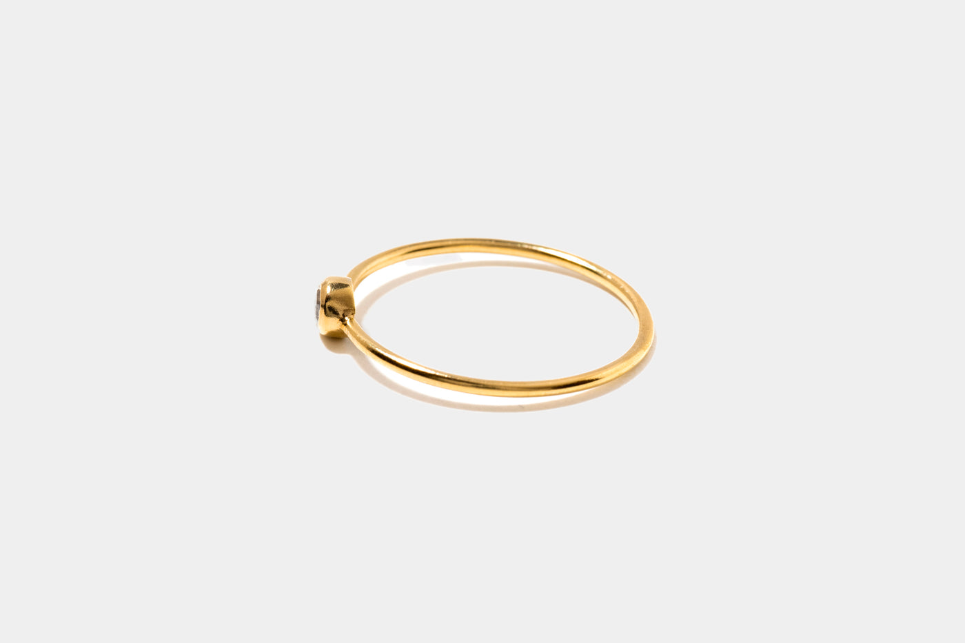 Rose Cut Diamond Gold Vermeil Ring