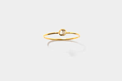 Rose Cut Diamond Gold Vermeil Ring