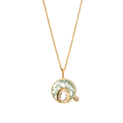 Vermeil Round Polki Charm Gold Vermeil