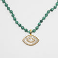 Scilla Gold Vermeil Marquise Eye Beaded Necklace