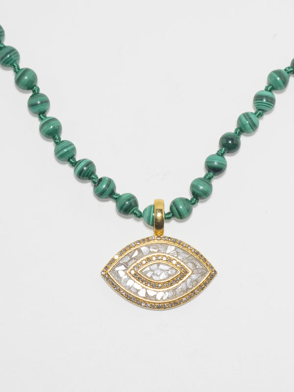 Scilla Gold Vermeil Marquise Eye Beaded Necklace