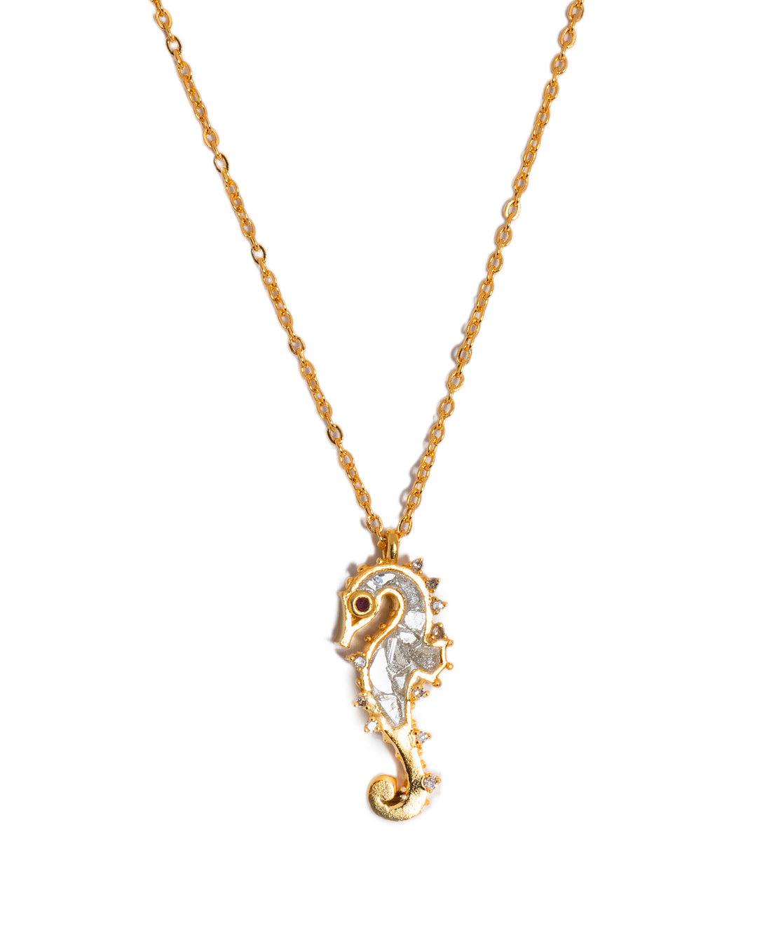 Sea Horse Gold Vermeil Pendant Necklace