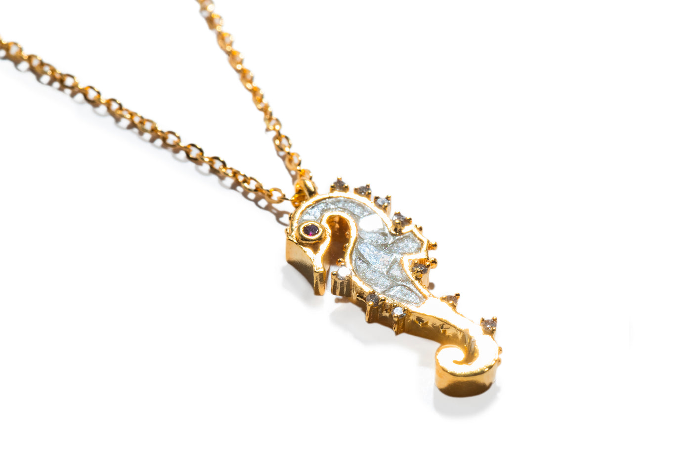 Sea Horse Gold Vermeil Pendant Necklace