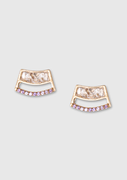 Senzill Gold Vermeil Stud Earrings