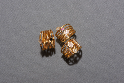 Roseus Ring Stack Gold Vermeil