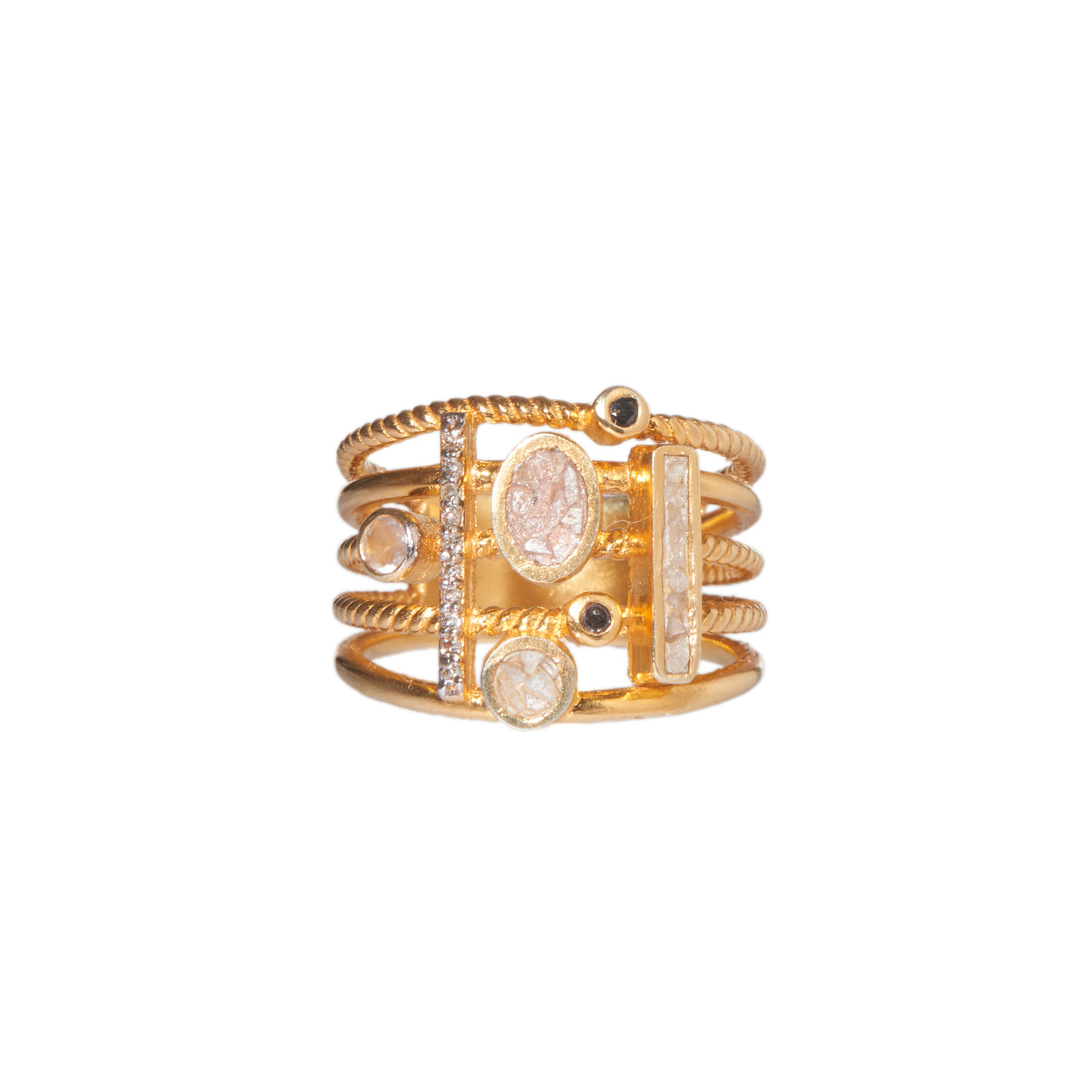 Solis Ring Stack Gold Vermeil