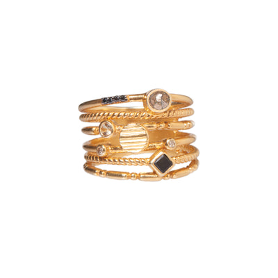 Abyss Ring Stack Gold Vermeil