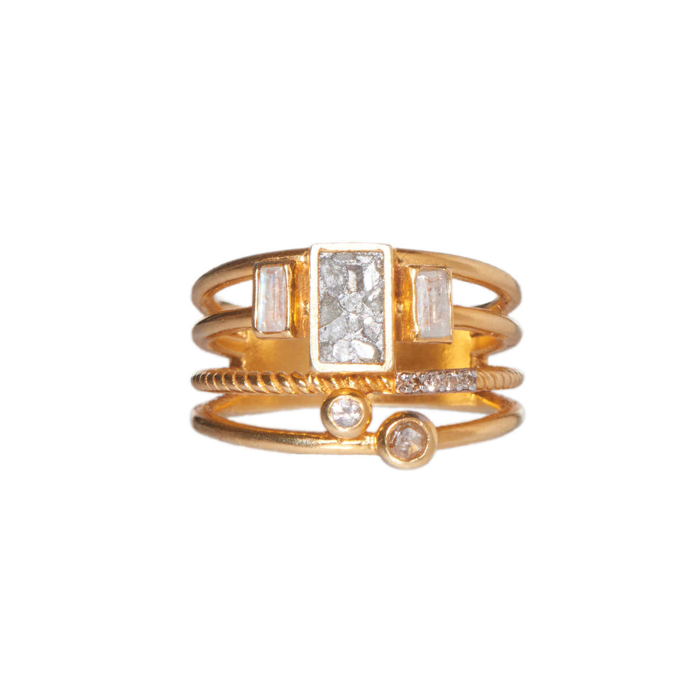 Lepo Ring Stack Gold Vermeil
