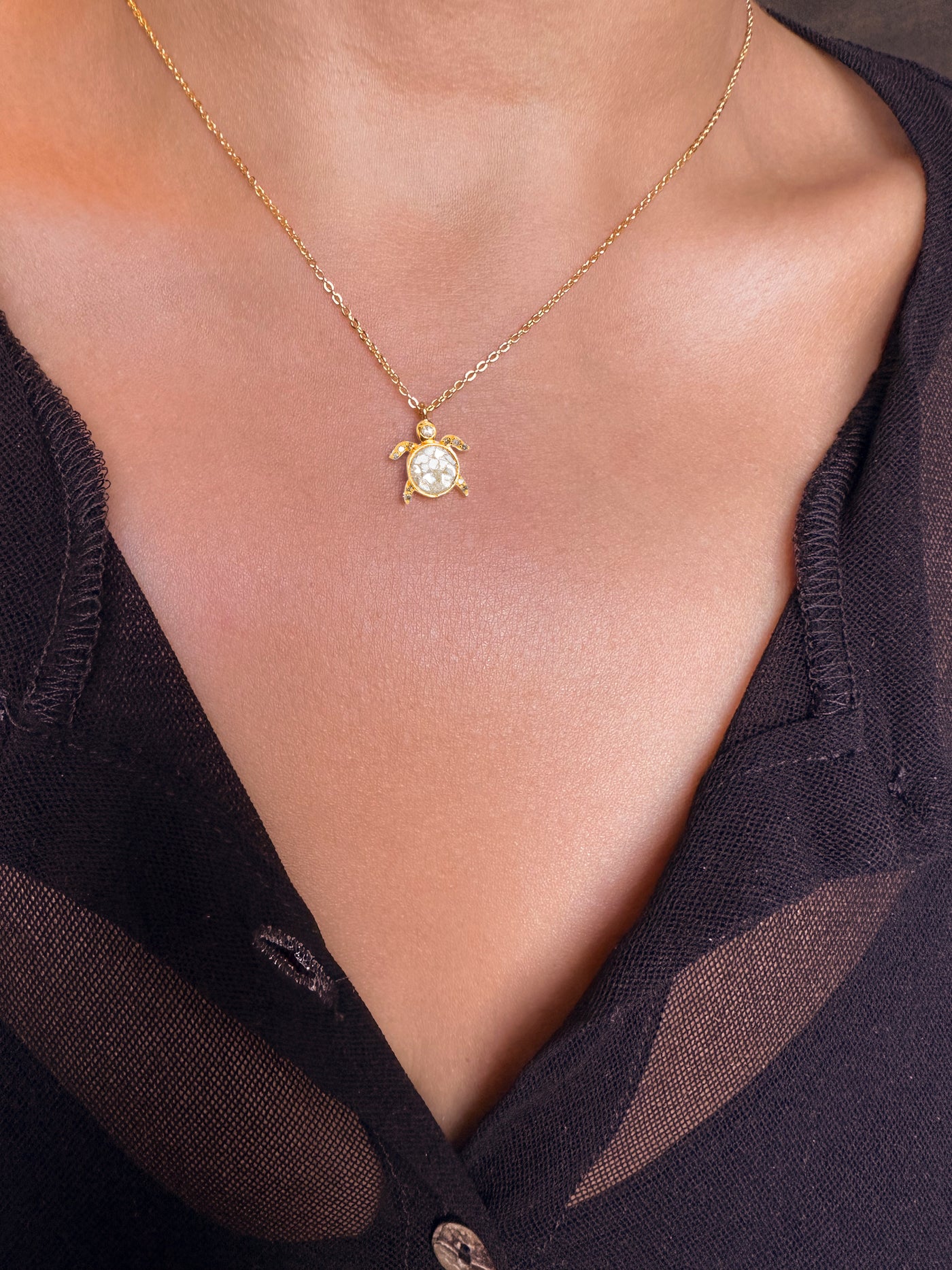 Turtle Gold Vermeil Pendant Necklace