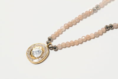 Uncut Stone Beaded Necklace