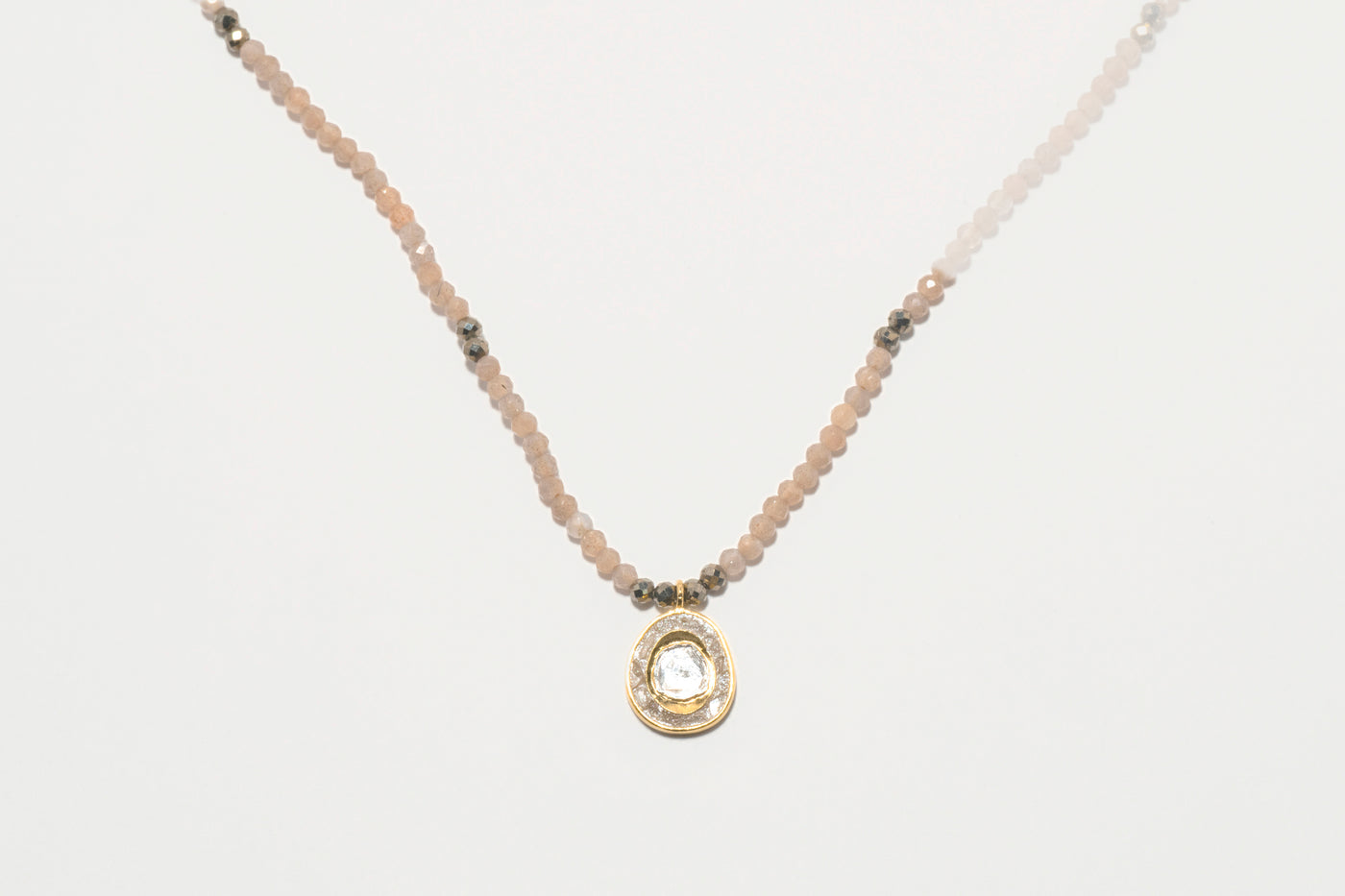 Uncut Stone Beaded Necklace