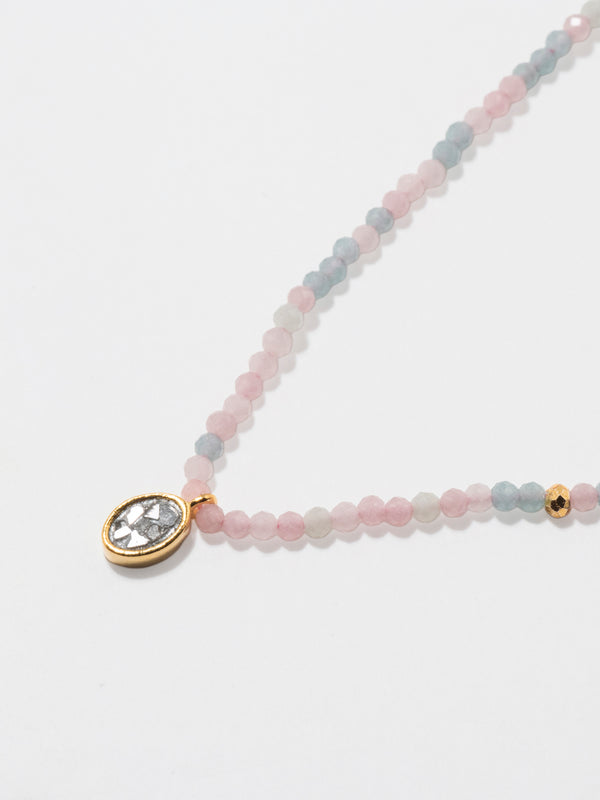 Zinnai Oval Beaded  Gold Vermeil Necklace