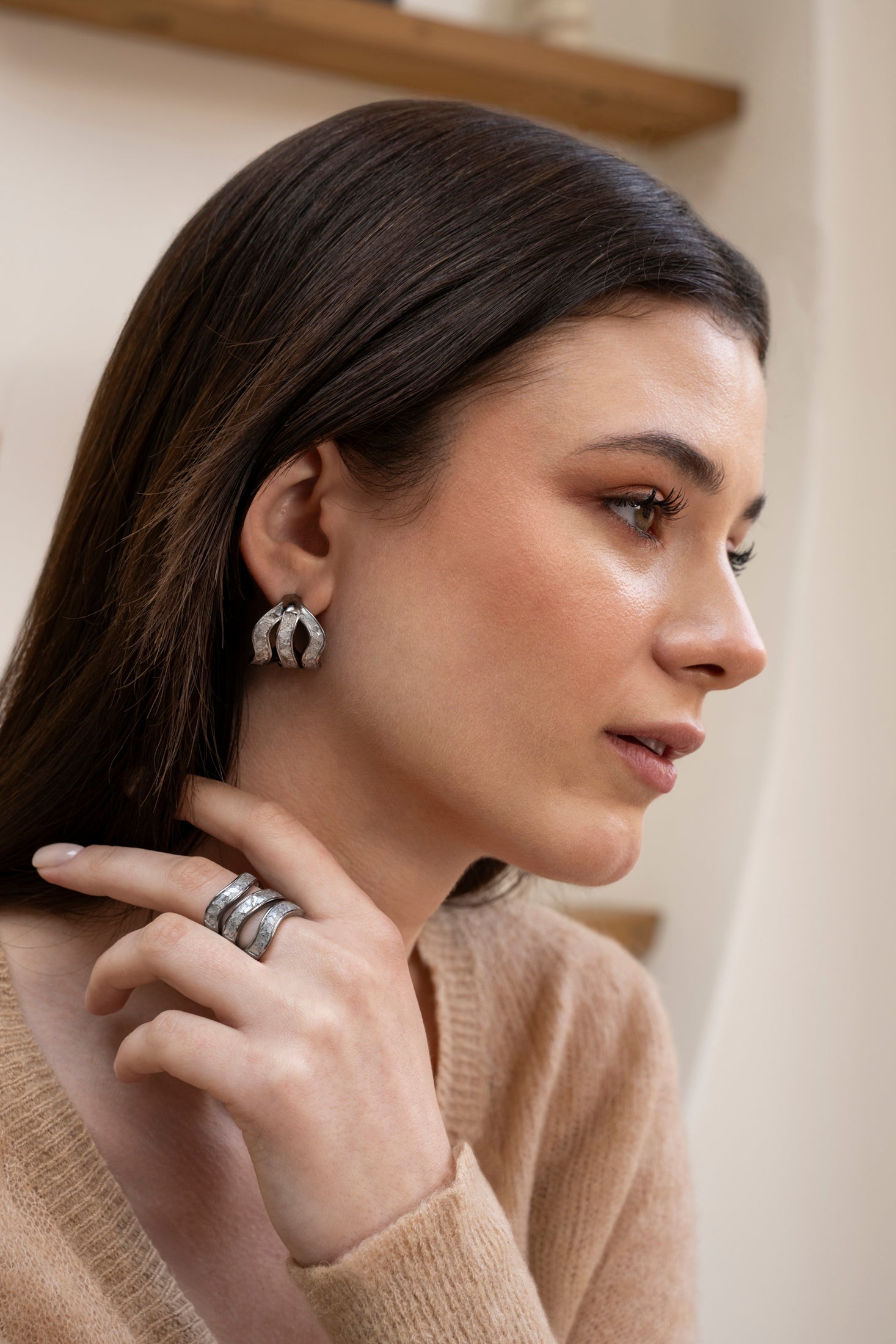 Zoya Oxidized Hoop Earrings