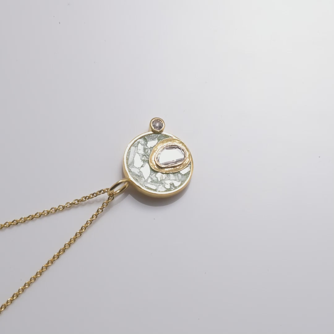 Vermeil Round Polki Charm Gold Vermeil