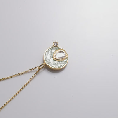 Vermeil Round Polki Charm Gold Vermeil