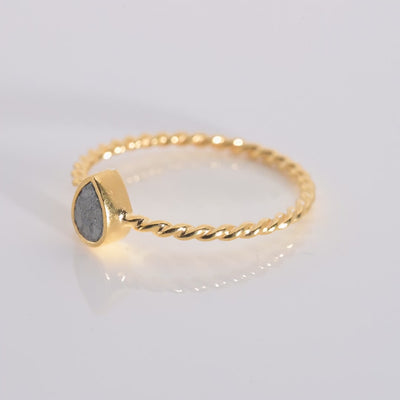 Raw Uncut Wire Ring Gold Vermeil