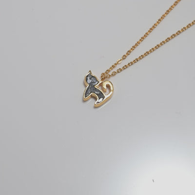 Black Cat Gold Vermeil Pendant Necklace