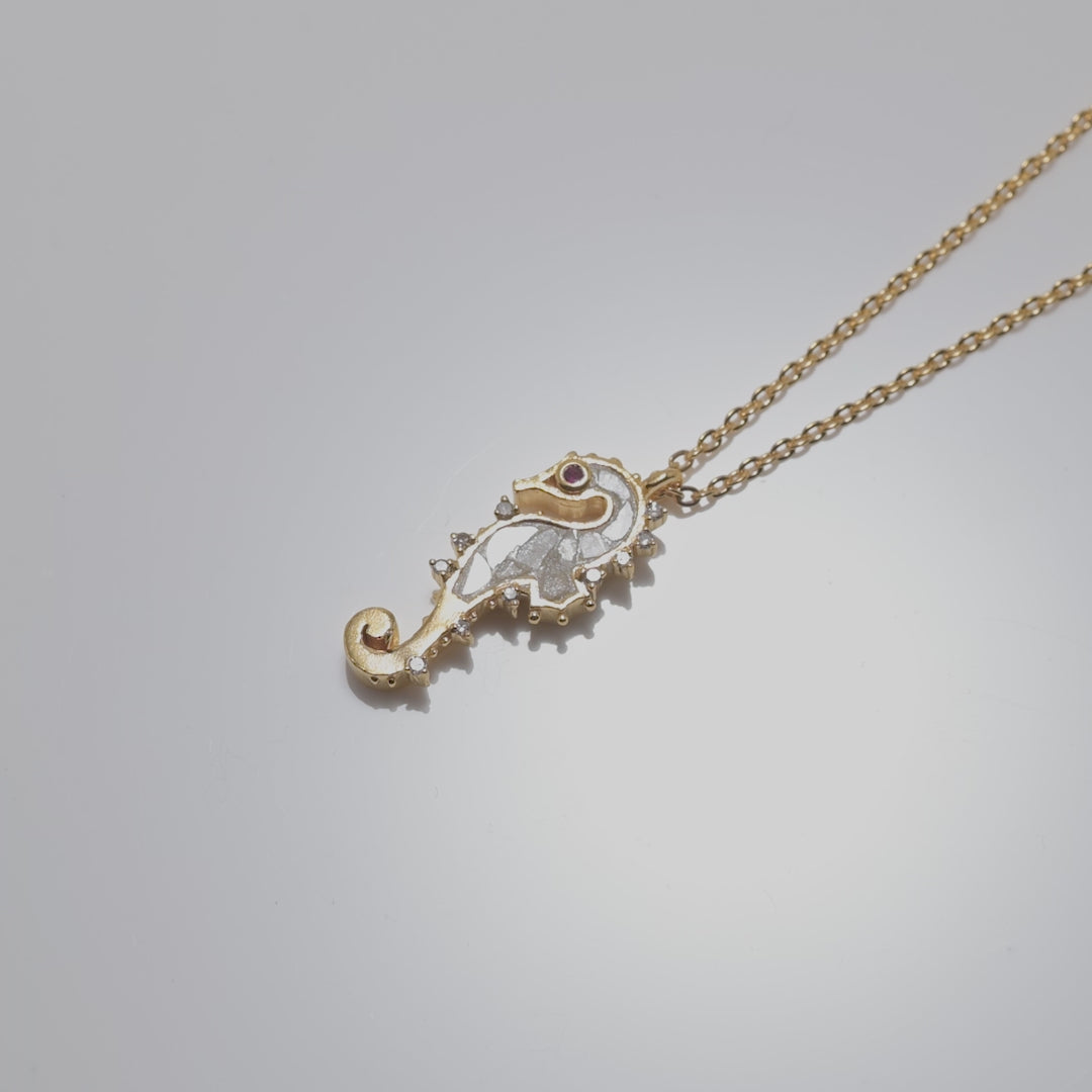 Sea Horse Gold Vermeil Pendant Necklace