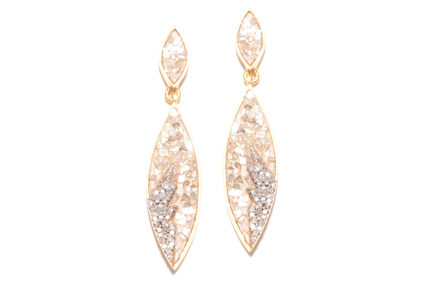 pave champagne gold drop earrings 