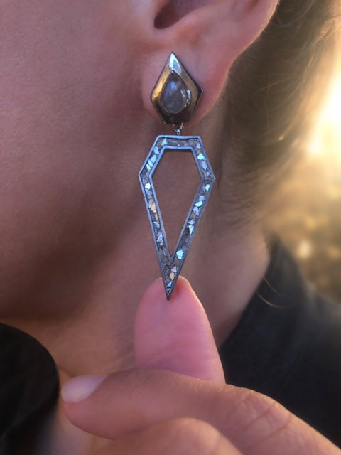 Akola Oxidized Silver Earrings