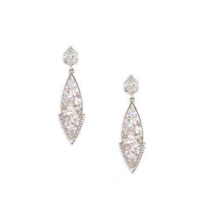 diamond sterling silver drop earrings