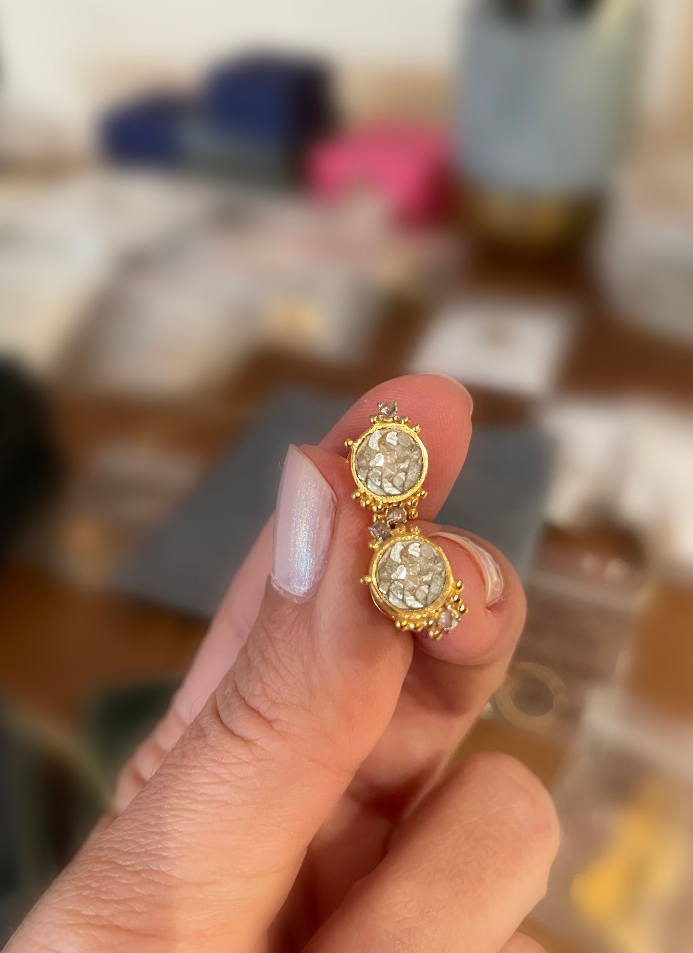 Frida Diamond Gold Vermeil Stud Earrings