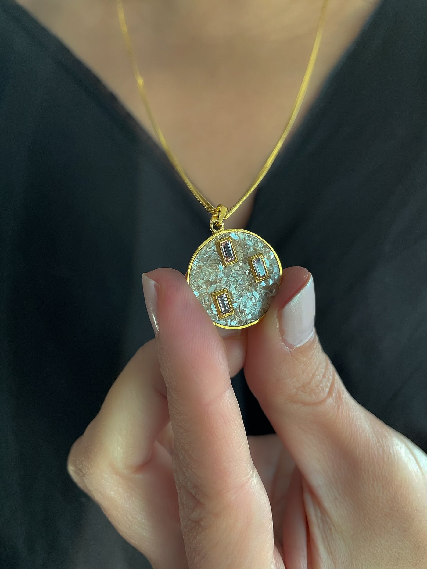 Gyali Pink Tourmaline Pendant Necklace