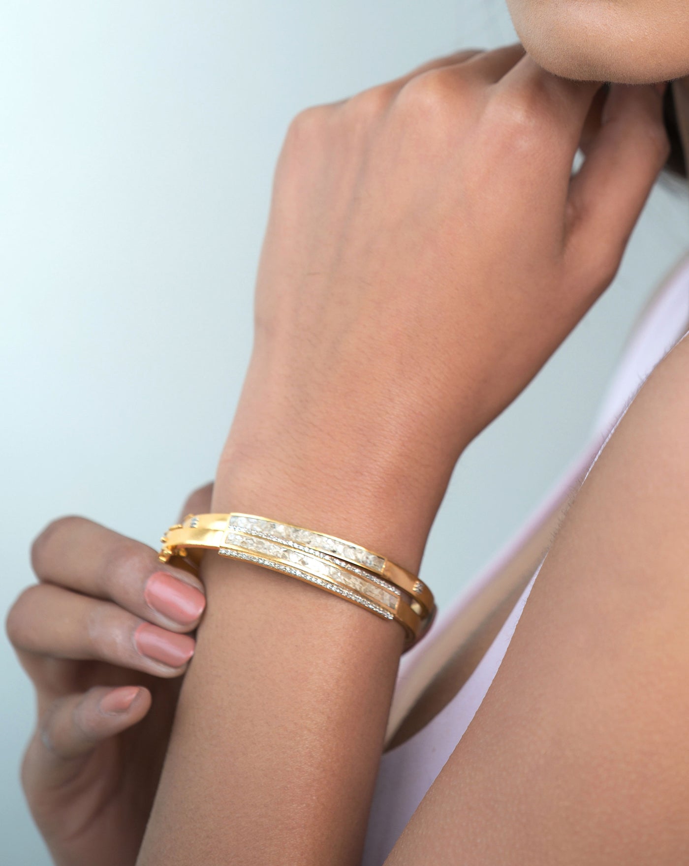 Hapur Pave Multi Gold Vermeil Bangle Bracelet