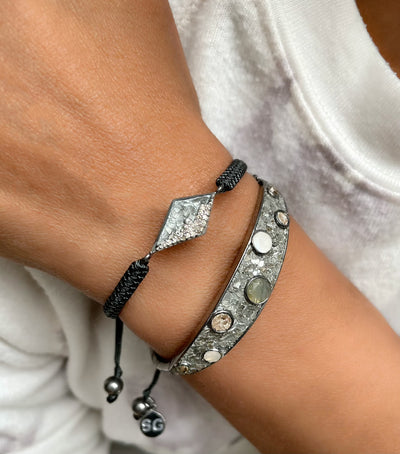 Meera Oxidized Silver Bracelet