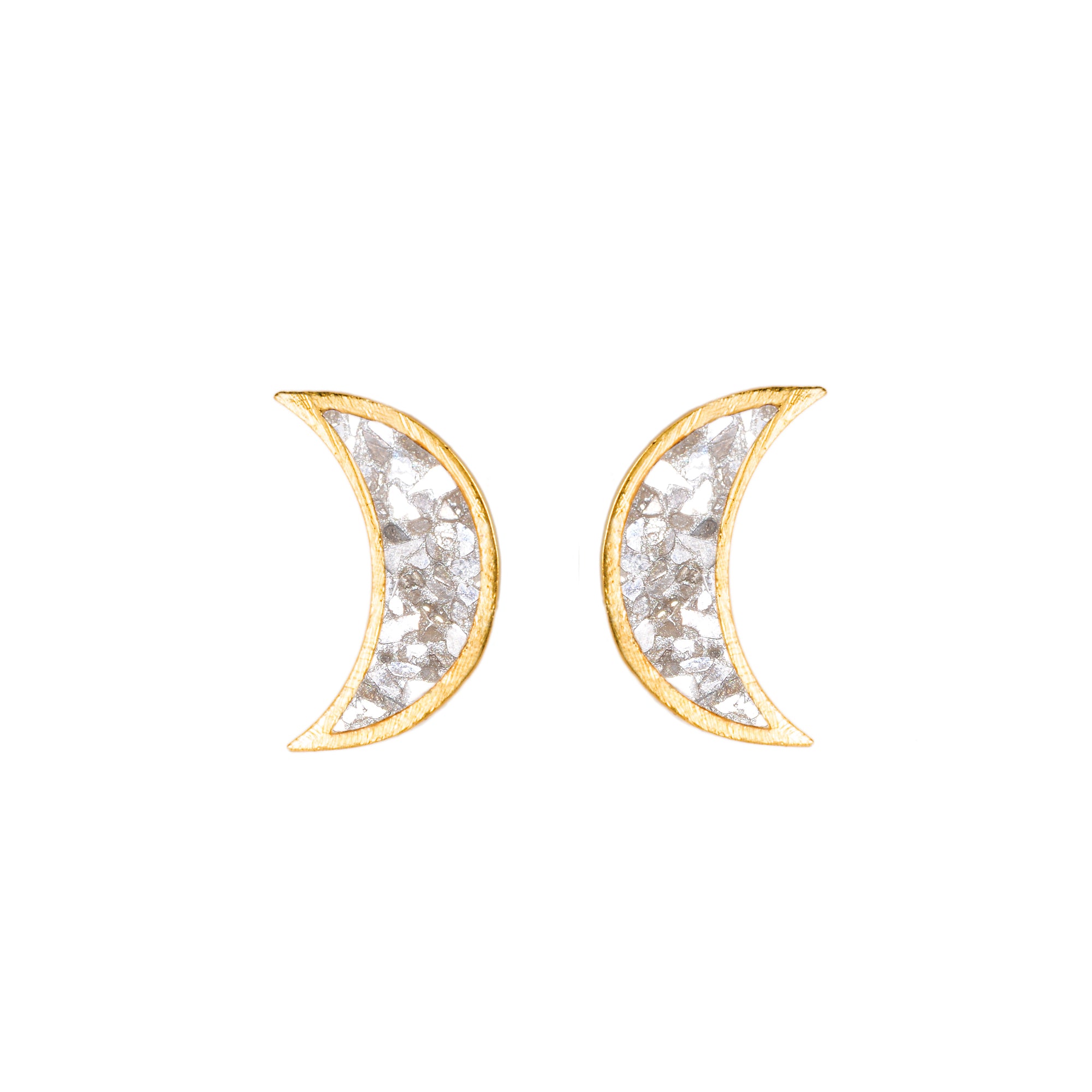 18k Gold Moon Shaped Diamond Korba Stud Earrings – Shana Gulati Jewelry