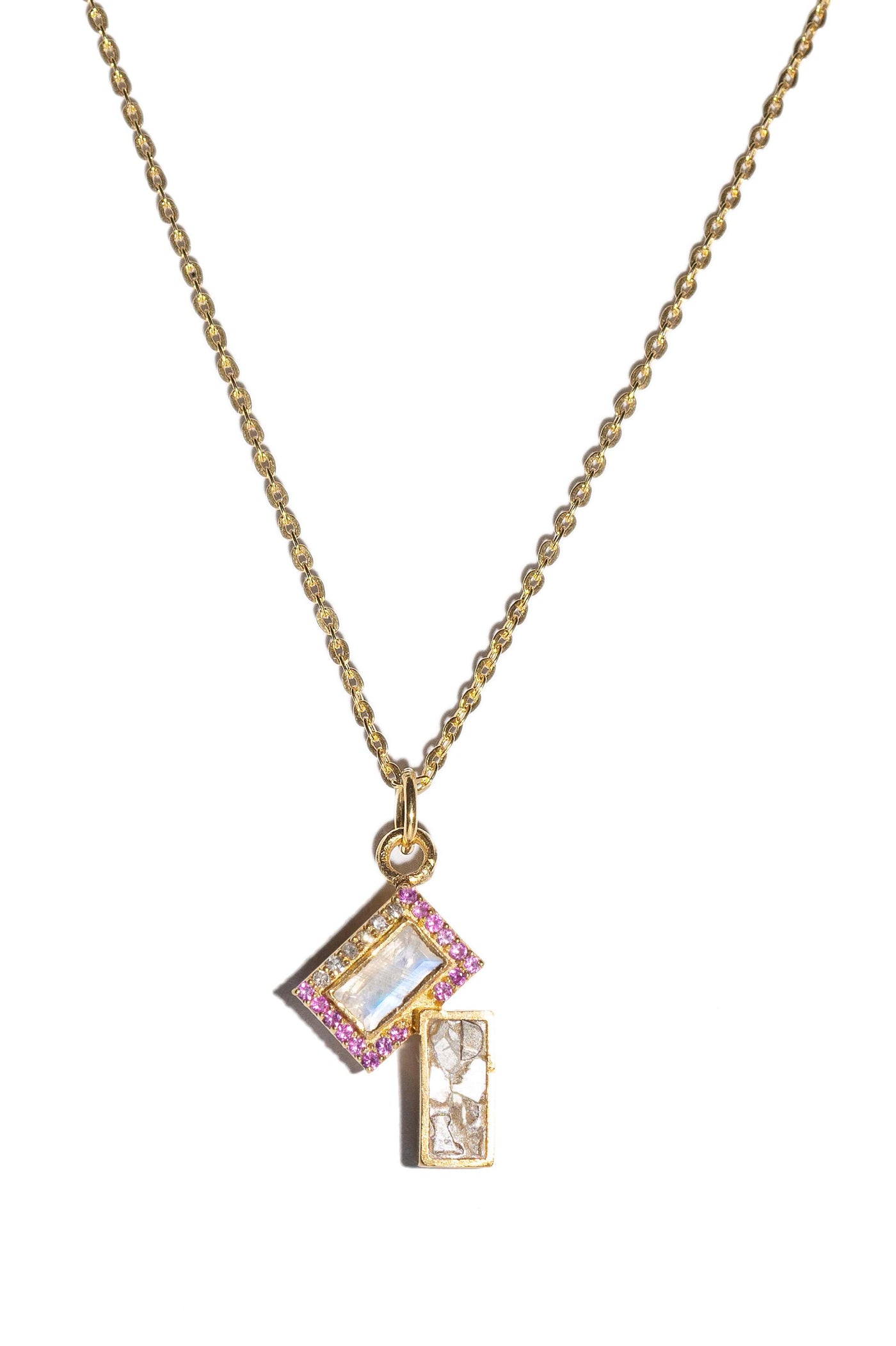 rectangle pendant gold necklace