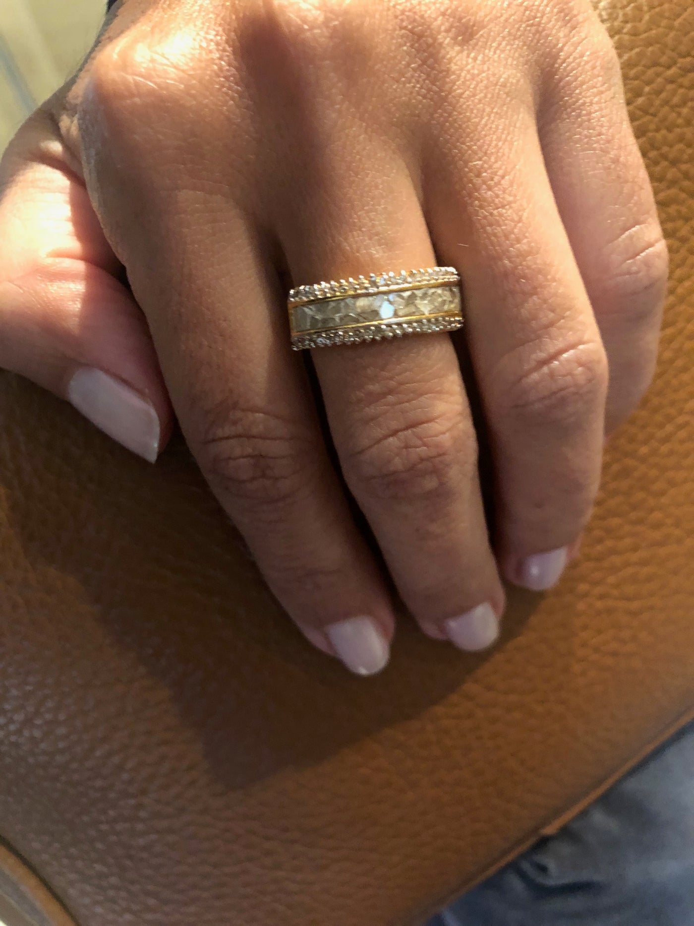 gold diamond layered ring