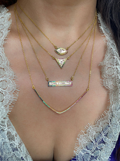 Freida Rainbow Gold Vermeil Pendant Necklace