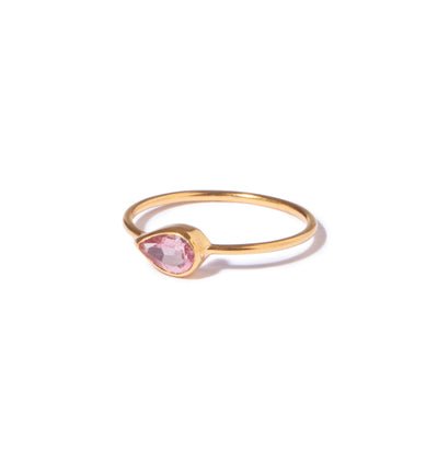 Pink Tourmaline 04 Gold Vermeil Ring