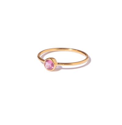 Pink Tourmaline 06 Gold Vermeil Ring