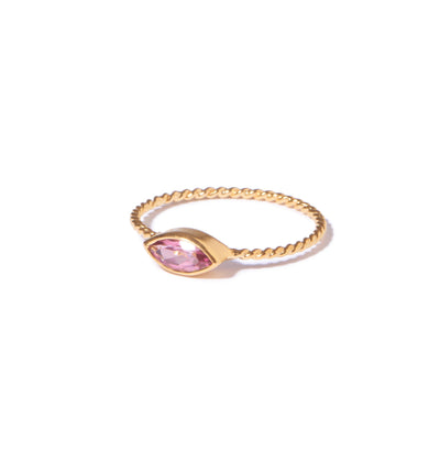 Pink Tourmaline 03 Gold Vermeil Ring