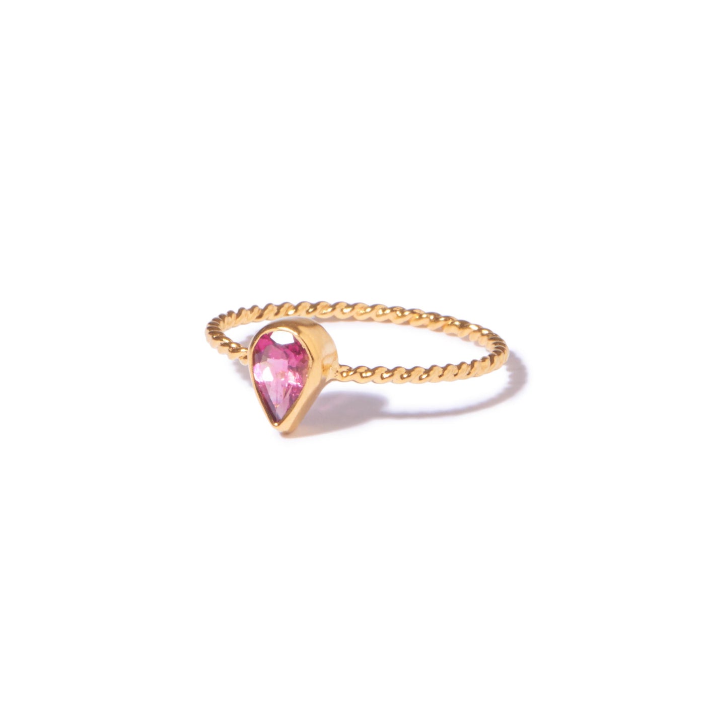 Pink Tourmaline 05 Gold Vermeil Ring