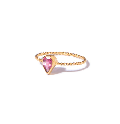 Pink Tourmaline 05 Gold Vermeil Ring