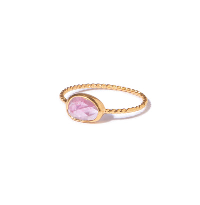 Pink Tourmaline 09 Gold Vermeil Ring