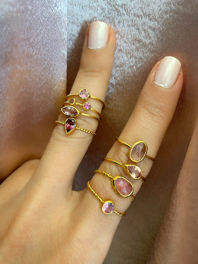 Pink Tourmaline 07 Gold Vermeil Ring