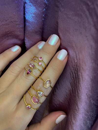Pink Tourmaline 09 Gold Vermeil Ring
