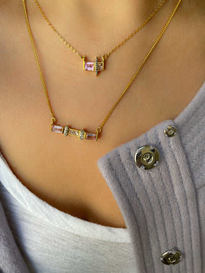Cujas Pink Tourmaline Pendant Necklace