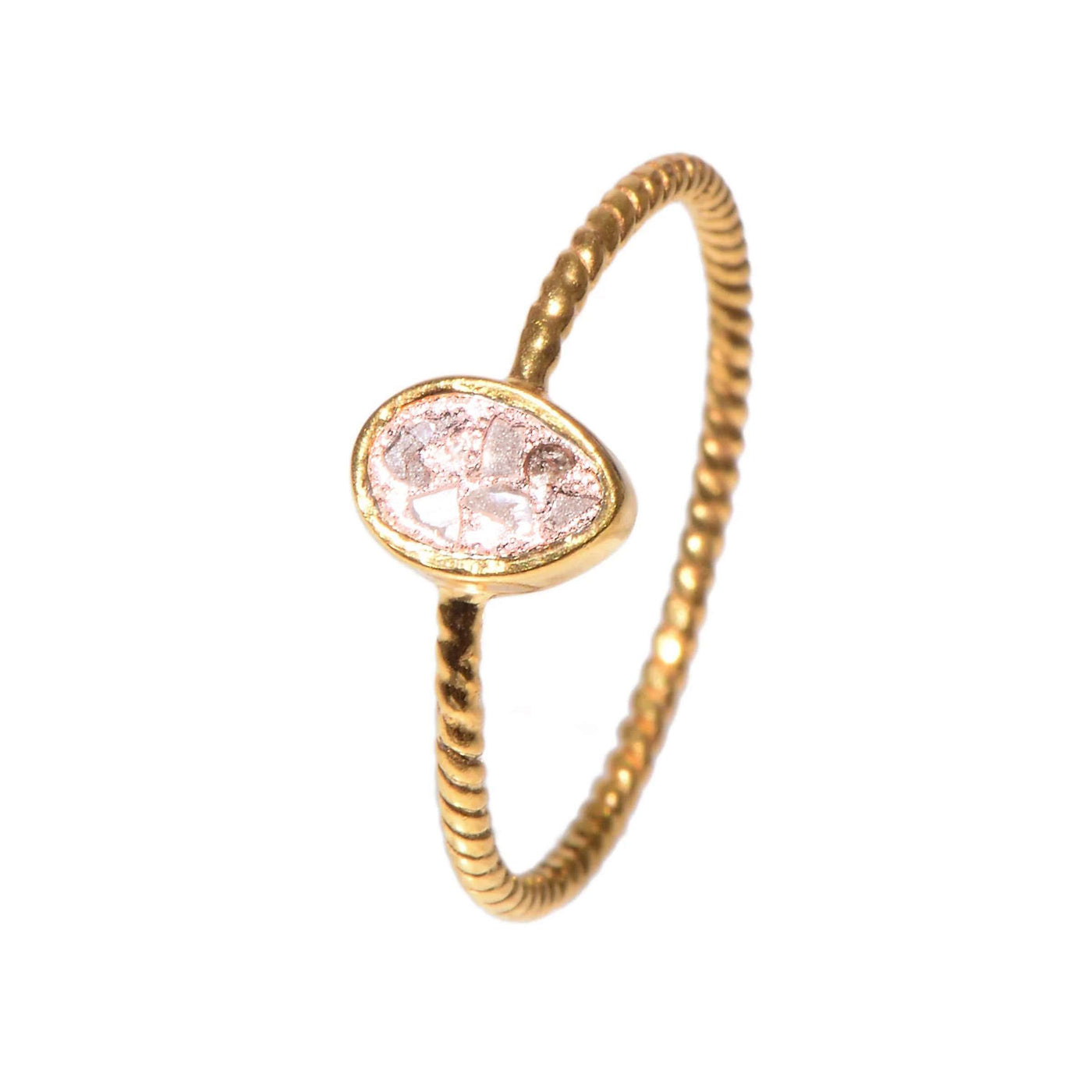 Raw Uncut Wire Ring Gold Vermeil