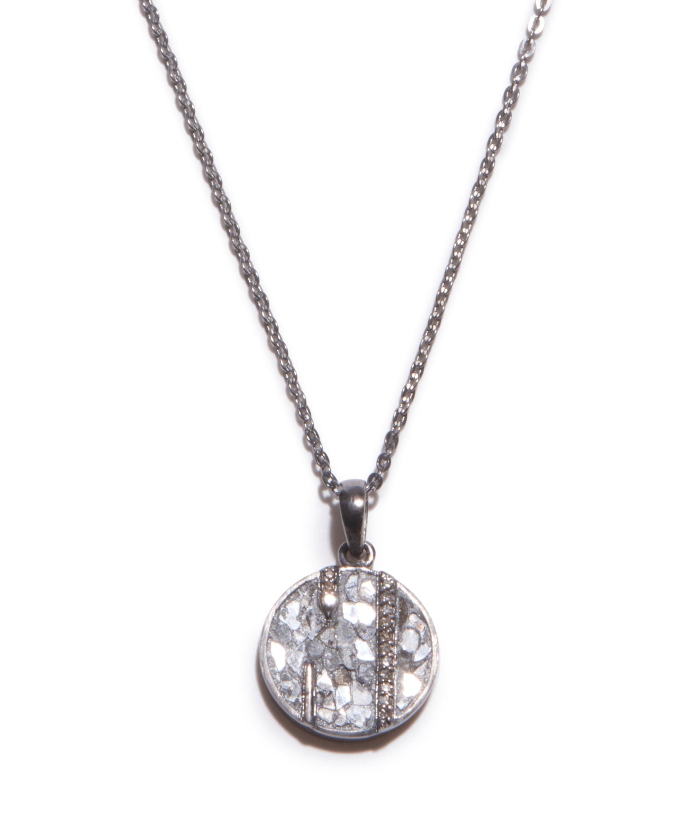 sterling silver round diamond pendant necklace