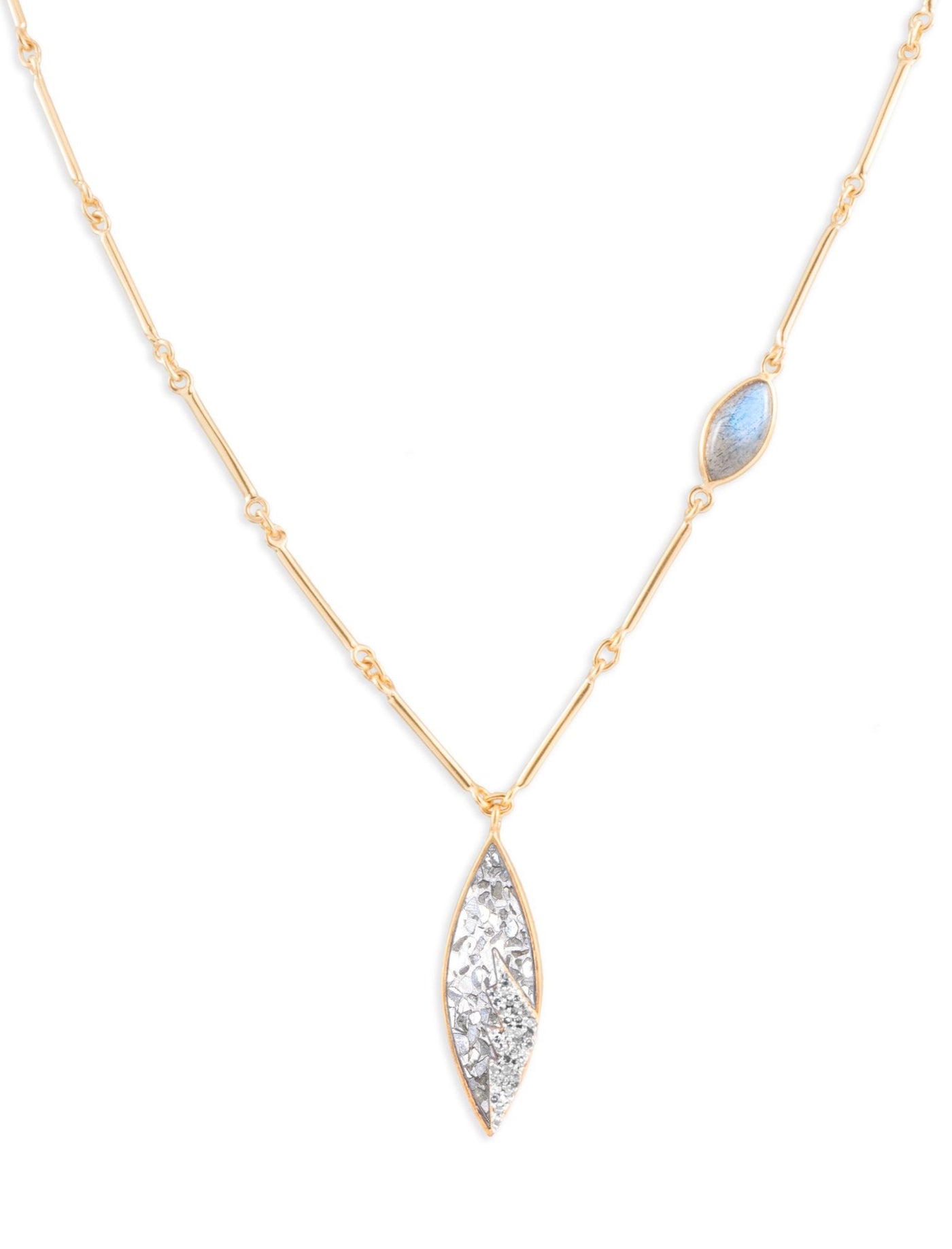 diamond and labradorite 18k gold necklace