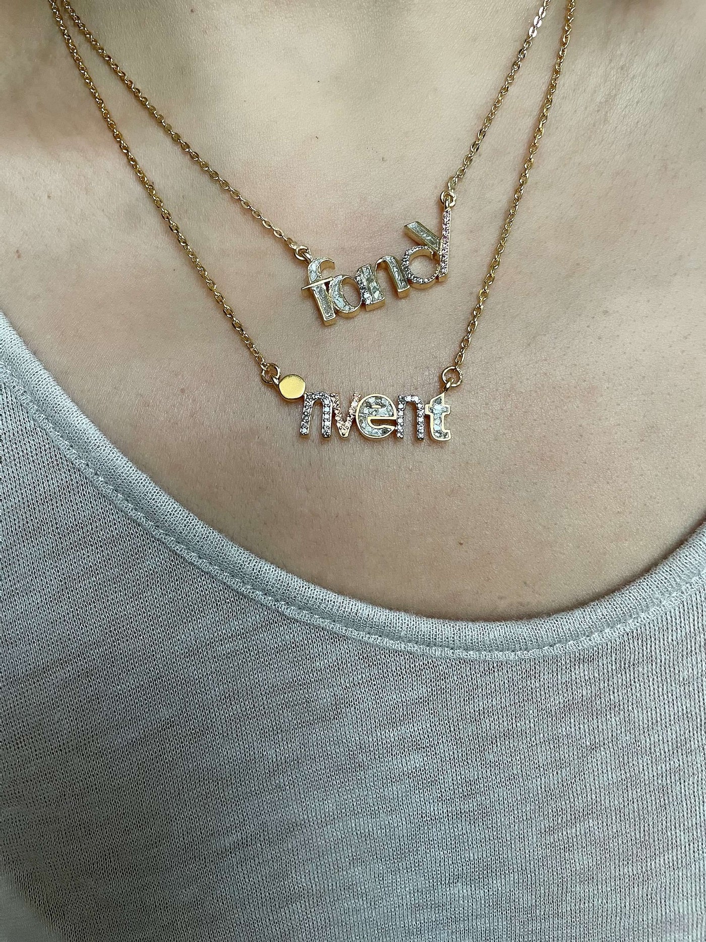 fancy word pendant necklace